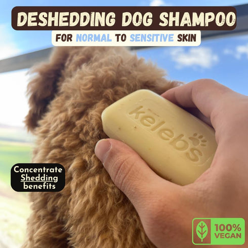 3 Deshedding Dog Shampoo Bar for Shedding Control, Natural Ingredients with Coconut Oil & Shea Butter | No Plastic