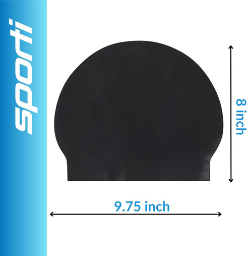 Sporti Adult Professional Swimming Cap - Latex Unisex Swim Cap, 8" x 9.75" inch, Swim Hair Protection Cap