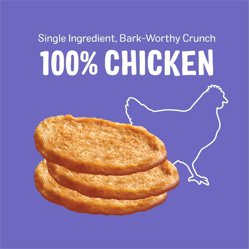 100% 8 oz Three Dog Bakery Bark'N Crunch! Chicken Chips with Real Chicken - - Crunchy Treats for Dogs - High Protein