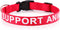 Plutus Pet Support Animal Collar, Printed Warning on Nylon Webbing, Two Colors, Four Sizes, Neck 8-12 inch, Red