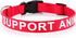 Plutus Pet Support Animal Collar, Printed Warning on Nylon Webbing, Two Colors, Four Sizes, Neck 8-12 inch, Red