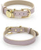 Milan Vegan Leather Dog Collar - Padded Luxury Adjustable Buckle Collar for Small to Large Dogs - Color Lilac, Size