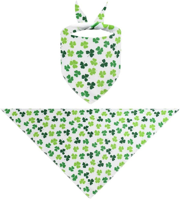 AIMPLANACT 1 x Green Four Leaf Clover Cat Scarf Small Dog Cat Pet