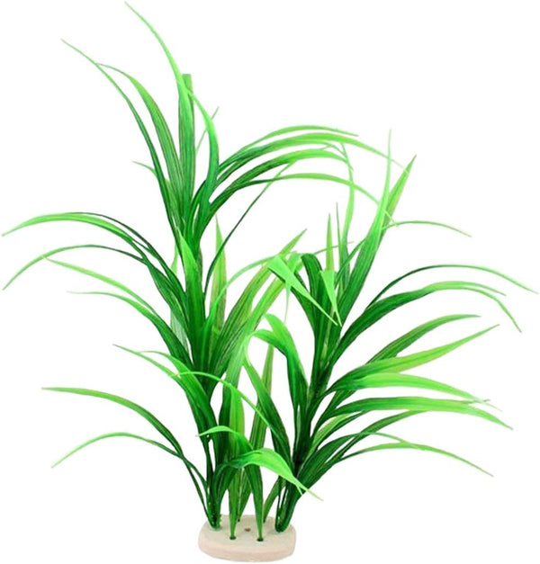 Green Grass Cluster Aquarium Décor, Large 17 Inches Tall Plastic Plants