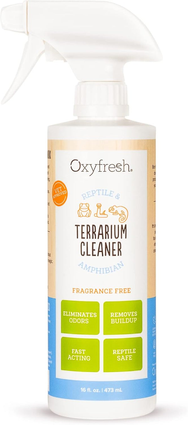 Oxyfresh Premium Terrarium Cleaner – Professional Amphibian & Reptile Smell Eliminator, Streak Free Glass