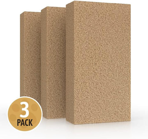 Pet Sponge Hair Lifter 3 Pack Remove Dog, Cat and Other Pet Hair from Furniture, Carpet, Bedding and Clothing - 3 Sponges All Natural Latex Rubber, Made in The USA by SpongeCo