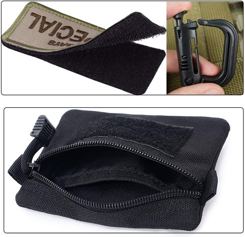 Tactical Keychain Pouch - Military Mini Size Belt Gear EDC Pocket Organizer, Coin Purse ID Card Holder