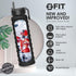 32 oz 1L FIT Strong & Healthy Glass Water Bottle with Straw Lid - Wide Mouth Borosilicate Glass Water Bottles with Time