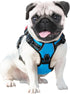 PHOEPET Reflective Dog Harness for Large Breeds, Adjustable No Pull Vest with Handle, 2 Metal Rings (XL, Blue)
