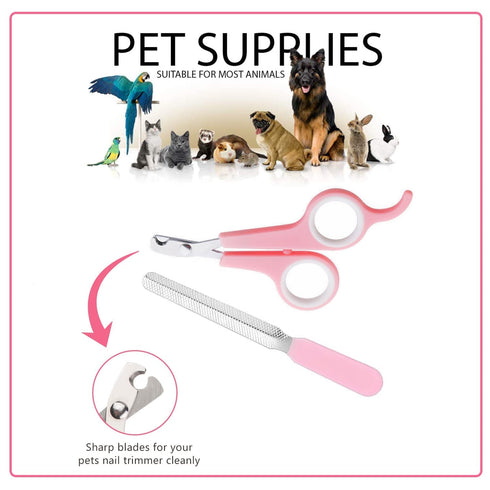 Trimmer Small Animal Pet Grooming Kit with Pet Shedding Slicker Brush, Bath Massage Glove, Pet Grooming Comb, Nail