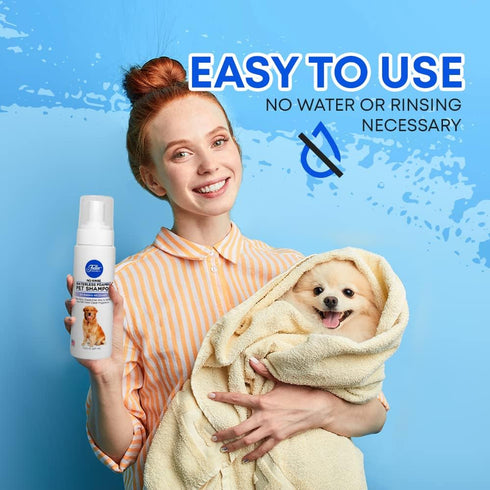 Fuller Brush No-Rinse Waterless Foaming Pet Shampoo – Cleans, Conditions & Moisturizes, Easy Bathing