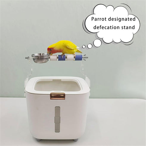 Ywmsfl Parrots Potty Training Stand Detachable Bucket Bird Toilet Perch for Small to Large Cockatiels Lovebirds Stand