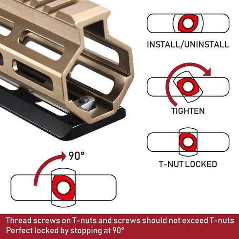 SHINEWEE 2-Slot Arca Dovetail Rail for M-LOK System Quick-Release Tripod Mount Adapter | Compatible with Arca-Swiss/RRS