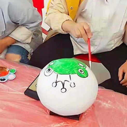 Soccer Ball Size 3 4 5, Pure White DIY Kids Gift for Painting Together with Parents or Kindergarten Teacher