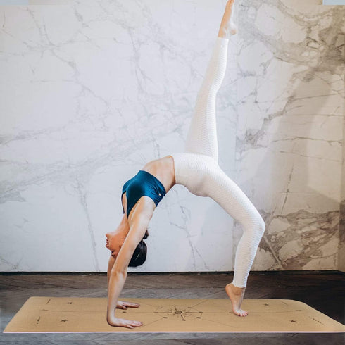 Numat Cork Yoga Mat, 6mm Thick 72 x 24 in, Sweatproof NonSlip Eco-friendly with Alignment Lines
