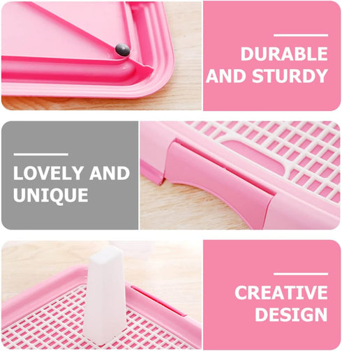 Indoor Dog Potty Plastic Pet Toilet Slide Design Pink for Convenient Home Use Ergonomic Column Shape for Natural