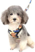 SMALLLEE_LUCKY_STORE Small Dog Cat Mesh Harness & Lead, No Escape Adjustable Padded Military Camo Blue, M