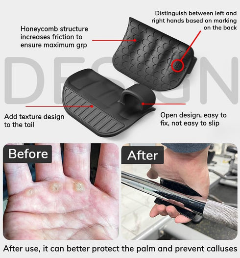 Wnddle Grips for Weight Lifting, Anti-Slip Workout Weight Lifting Grips, Ergonomic Rubber Hand Protector Gloves
