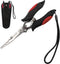 Hikary Long Nose Fishing Pliers - Stainless Steel Hook Remover, Braid Cutter, Rustproof Multi-Tools for Fishing
