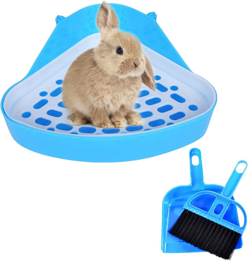 kathson Small Litter Box, Guinea Pig Litter Tray for Ferret Potty Training, Corner Litter Pan