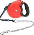 Idepet Heavy Duty Retractable Dog Leash, 26ft Leash for Small and Medium Dogs, Anti-Chewing Steel Chain Design