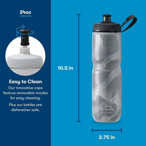 (20oz 24oz) 2x Polar Bottle Sport Insulated by HydraPak & Leak Proof Water Bottles Keep Water Cooler Longer than a