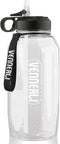 Large Water Bottle with Straw, VENNERLI Portable Sports Water Bottle 2.2L BPA-Free for Hiking and Camping