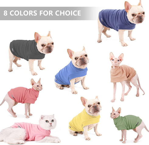 Small Dogs Fleece Sweatshirt - Cold Weather Hoodies, Thickening Warm Cat Sweater for Small Dog, Cat, Puppy (Small,