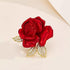 Rhinestone Rose Brooch Pins, Red Flowers Brooches for Women/Girls, Fashion Jewelry Gift
