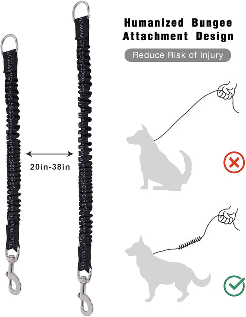 Long Dog Leash with Reflective Threads, 15FT 20FT 30FT 50FT Heavy Duty Bungee for Small Medium Large Dogs, Shock