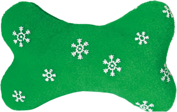 Zanies Plush Blizzard Bones Dog Toy, Large, Green