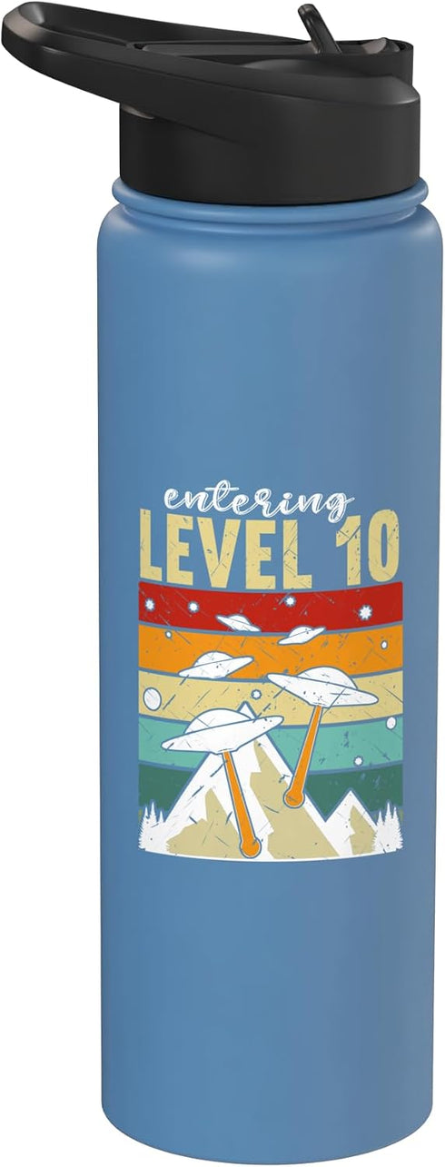 10 Years Entering Level Up 10th 10th Birthday Entering Level 10 Up Gaming Controller 10th Birthday Stainless Steel Insulated Water