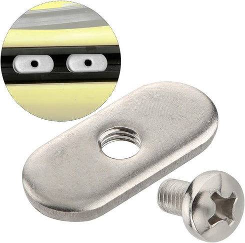 VTurboWay 4 Pcs 316 SS Kayak Rail/Track Screws - Track Nuts with 4 pcs M6 Short Screws, Mounting Replacement Kit