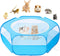 Small Animal Playpen with Cover, Portable Pop Up Pet Enclosure for Rabbits,