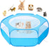Small Animal Playpen with Cover, Portable Pop Up Pet Enclosure for Rabbits,