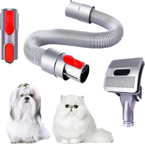 Goodsby Pet Grooming Kit Brush Attachment for Dog Cat Hair Shedding, Compatible with Dyson V7 V8 V10 V11 V12 V15 Animal