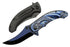 SZCO Supplies 300551-BL Blue Dragon Assisted Open Folding Knife, 8" Length, Liner Lock Edc Upsweep