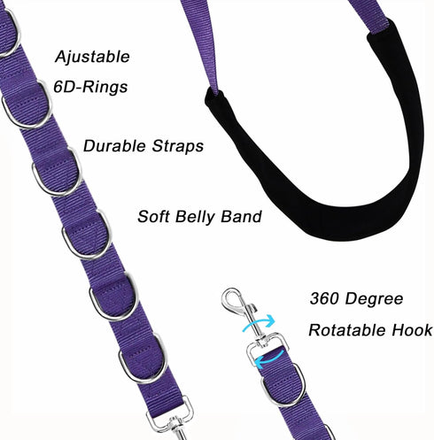 ASOCEA Dog Grooming Belly Straps; Nylon Restraint Loops for Small Medium Dogs, Pet Bathing Restraint Band