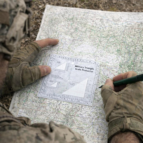 1.2mm Transparent Plastic Military UTM/MGRS Coordinate Scale Map Reading and Land Navigation Topographical Map Scale