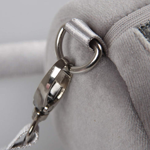 Wontee Portable Cylinder Carrier Bag for Dwarf Hamster, Warm Outdoor Bag with Adjustable Shoulder Strap (Grey)