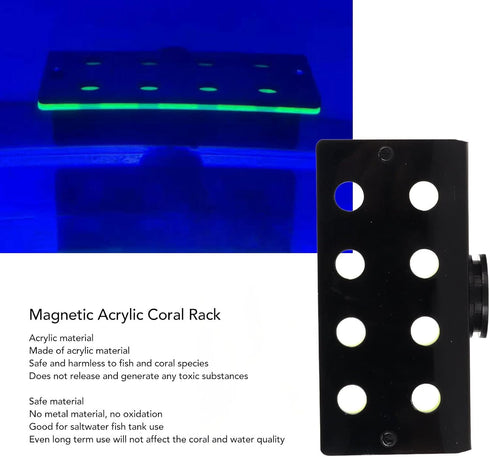 GLOGLOW Aquarium Coral Rack, Magnetic Acrylic 8 Hole Double Layers Coral Frag Holder for Fish Supplies