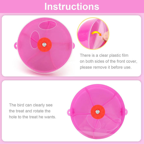 Bird Creative Foraging System Wheel, Seed Food Ball Rotate Training Toy for Small and Medium Parrots, Purple