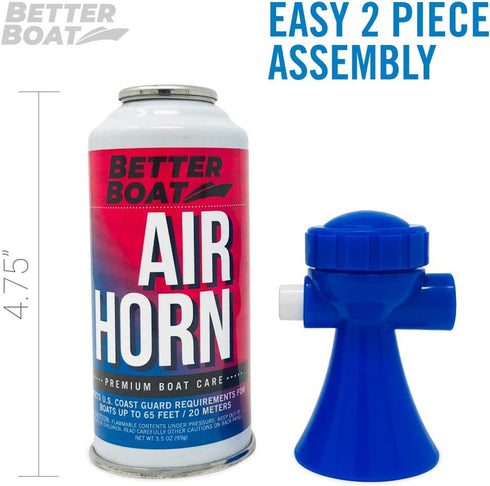 Large 3.5oz Marine Safety Air Horn, Very Loud Handheld Fog Horn for Boating and Walking Safety