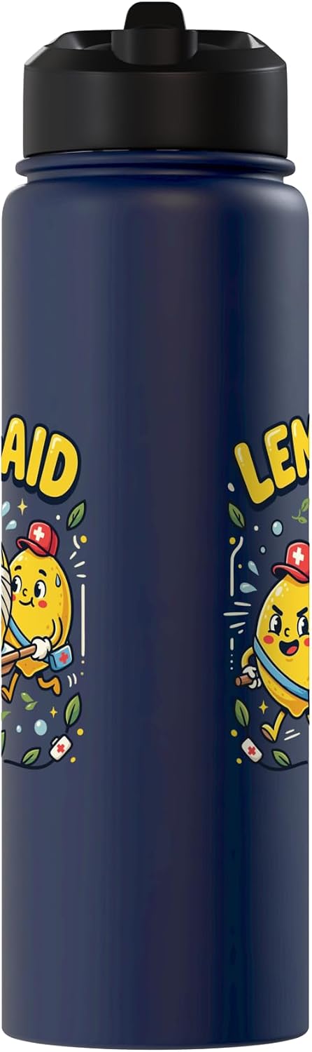 Lemon Paramedic Rescue Designs Lemon Aid Ambulance Lemonade Pun Citrus Fruit Lover Foodie Stainless Steel Insulated