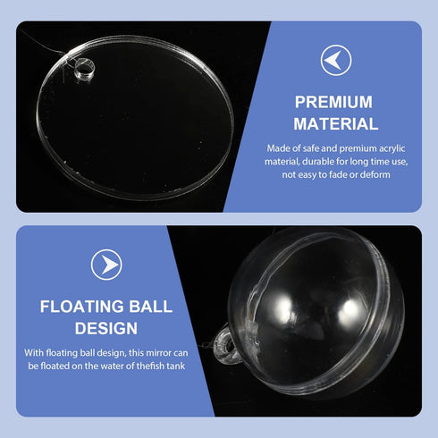 ULTECHNOVO 4Pcs Betta Fish Mirrors, Exercise Mirror for Fish Tank with Floating Ball - 5cm