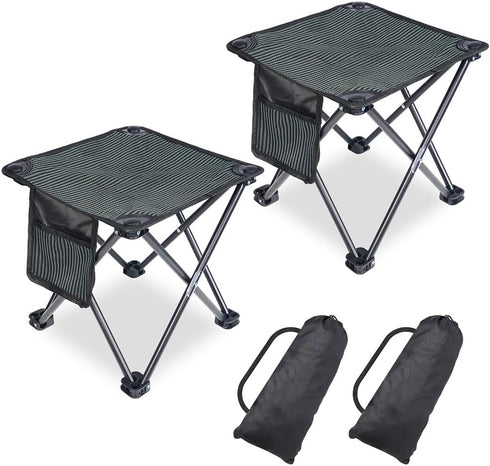 Tevaibo 2 Pack Camping Stool Portable, 13.7 Inch Folding Stool for Outdoor Gardening,
