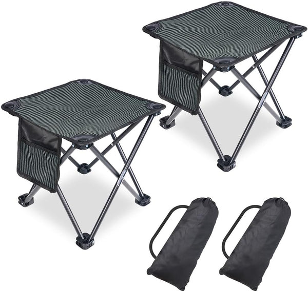 Tevaibo 2 Pack Camping Stool Portable, 13.7 Inch Folding Stool for Outdoor Gardening,