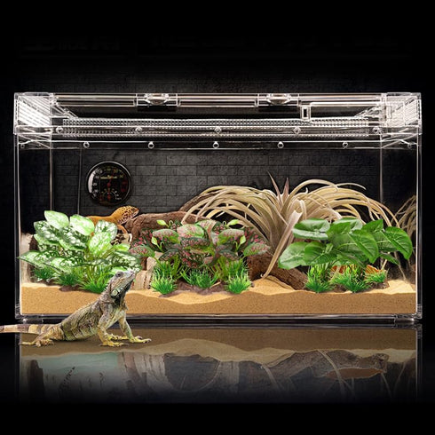 2Pcs (Style-1) Reptile Artificial Plants, Terrarium Plants Decorations, Aquarium Fish Tank Plant, Amphibian Habitat
