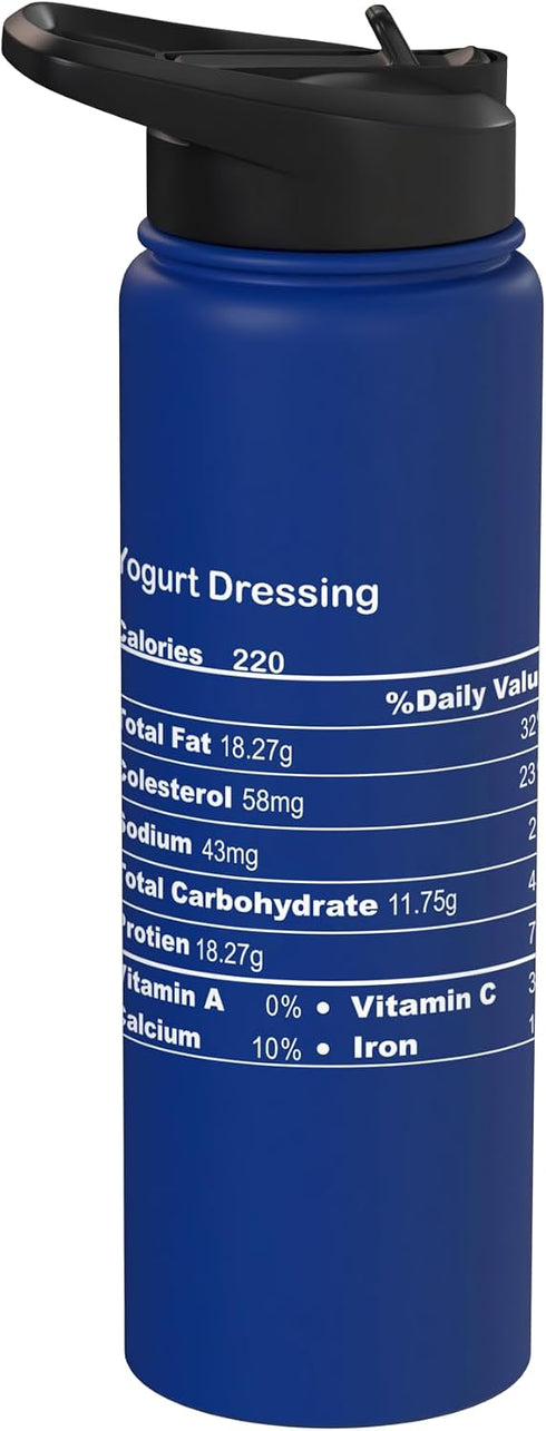 Family Matching Thanksgiving Tee for Family Funny Yogurt Dressing Thanksgiving Nutritional Fact Stainless Steel Insulated Water Bottle