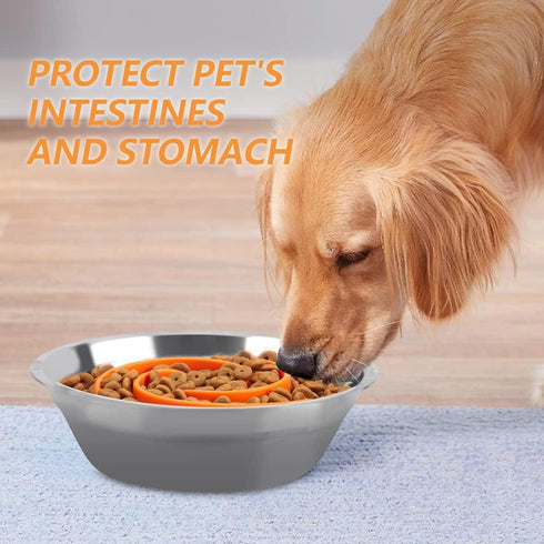 Slow Feeder Dog Bowls Insert - Soft Silicone Bowl for Small, Medium & Large Dogs
